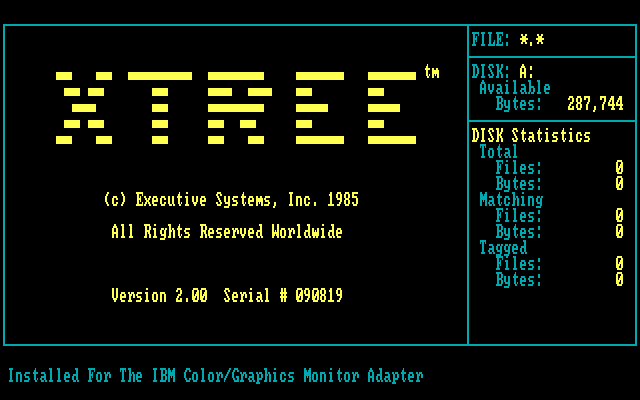 XTree 2.00 - Splash